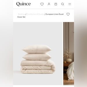 Quince European Linen Pinstripe Duvet Cover Set